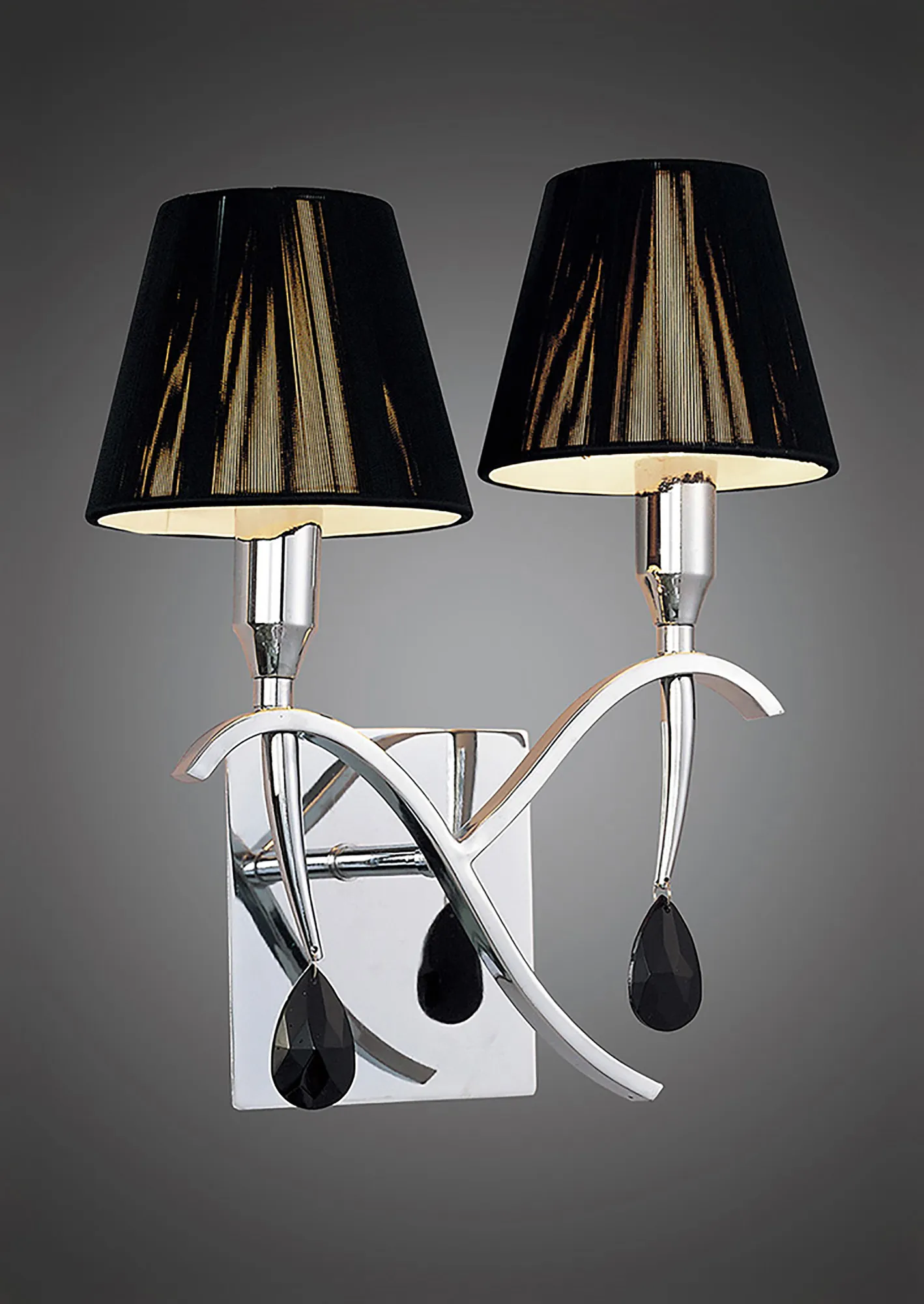 Siena Polished Chrome Crystal Wall Lights Mantra Shaded Wall Lights Siena Polished Chrome Crystal Wall Lights Mantra Shaded Wall Lights